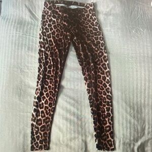 Leopard Print Stretch Leggings - Brown and Black